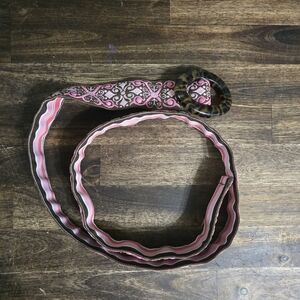 Pink and Brown Patterned Women's Reversable Belt